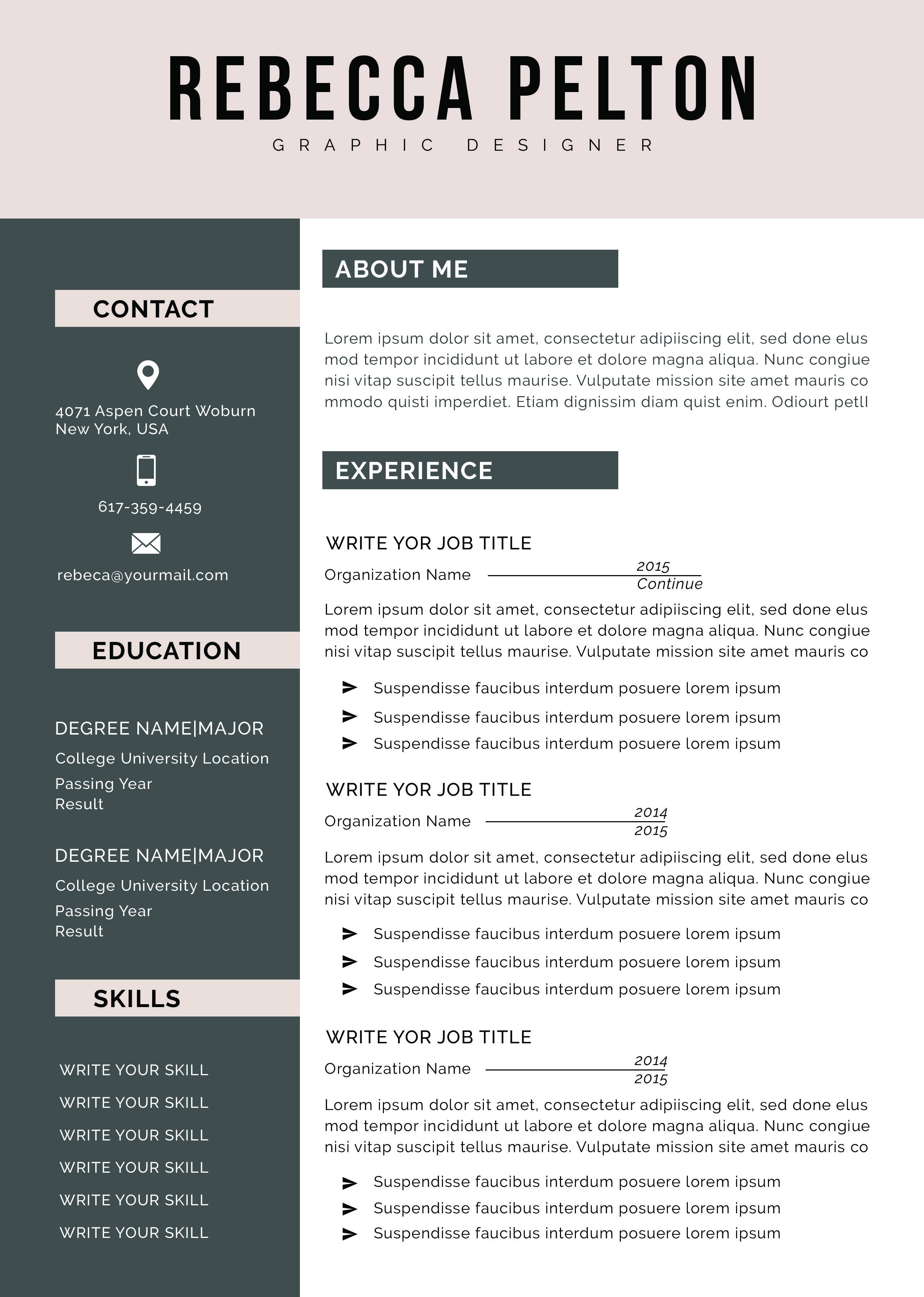 free resume templates for mac textedit